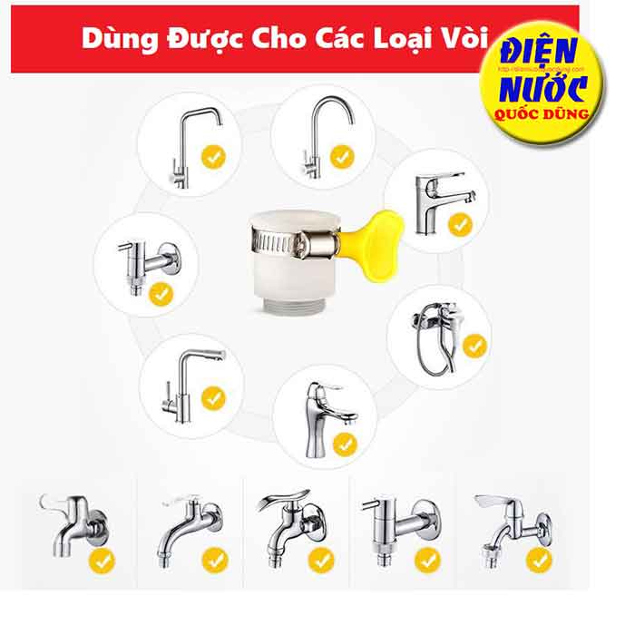 Khớp nối vòi nước đa năng có cấu tạo gồm phần thân nhựa chắc chắn