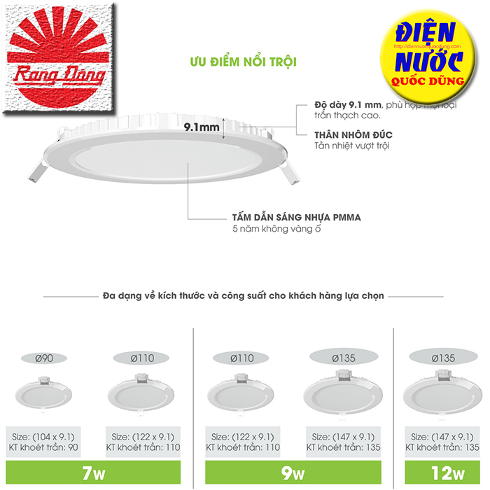 Hướng dẫn lắp đặt đèn LED âm trần Rạng Đông