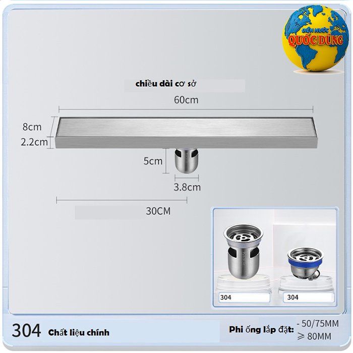 Dài 60cm x Rộng 8cm